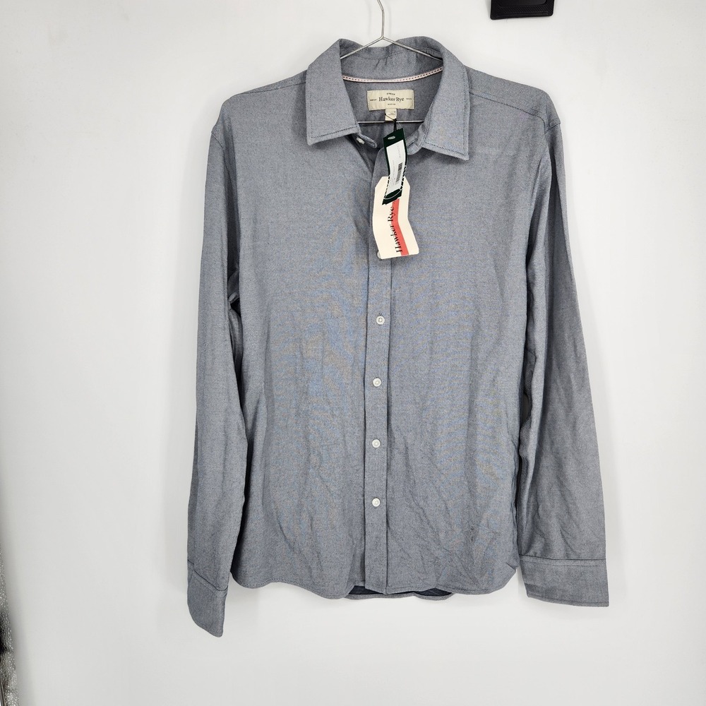 Hawker Rye Men's Medium Navy Blue Knoxford Long Sleeve Shirt